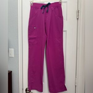 Figs Scrubs Kade Cargo Pants, Bright Fuchsia XXS